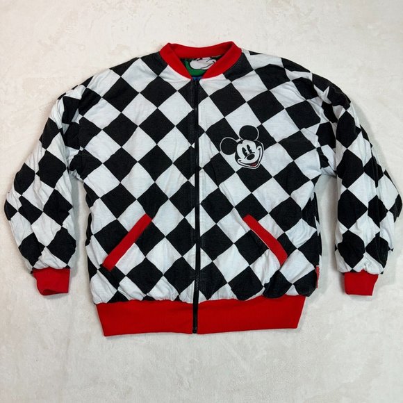 Vintage 80's Disney Mickey Mouse Unisex M 22X26 Reversible Cotton Bomber Jacket - Picture 12 of 16